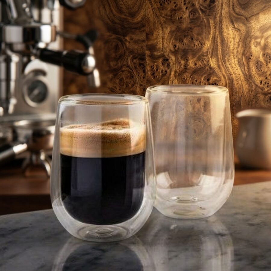 Engraved Double Wall Glass GLASS CUP 350ML